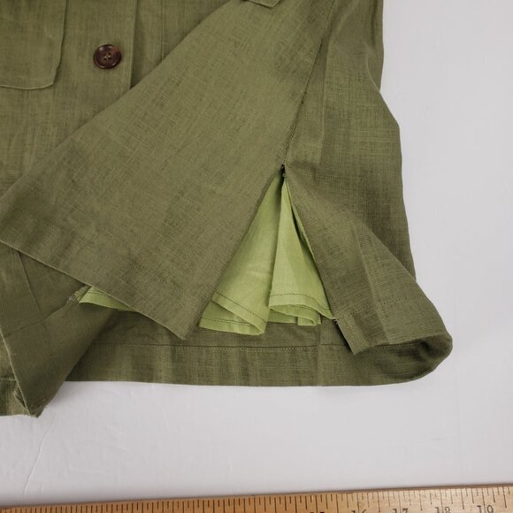 ModCloth XXS Dress Olive Green Linen Pockets Button Shirt Belt Tie Khaki NWT - Picture 11 of 15